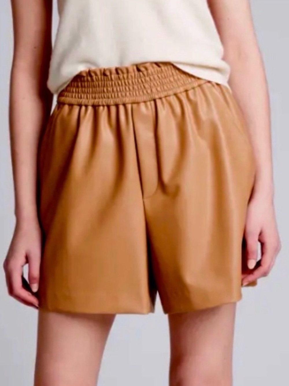 A.L.C. Kaleb Vegan Leather Shorts in Natural